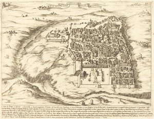 Widok z lotu ptaka na Jerozolimę autorstwa Jacques Callot