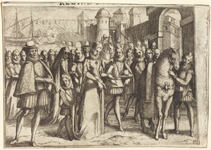 Przybycie do Walencji [awers] autorstwa Jacques Callot
