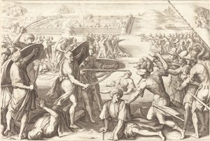 Atak na zewnętrzne forty kości autorstwa Jacques Callot