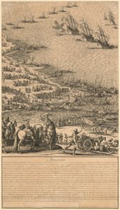 Fragment „Oblężenia cytadeli Saint-Martin na Île de Ré” autorstwa Jacques Callot