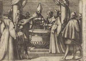 Chrzest księcia Hiszpanii [verso] autorstwa Jacques Callot