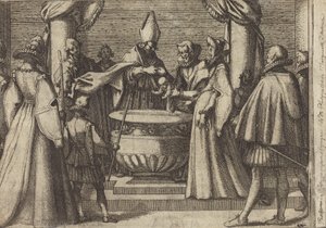 Chrzest księcia Hiszpanii [verso] autorstwa Jacques Callot