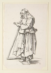 Żebraczka otrzymująca jałmużnę od The Beggars autorstwa Jacques Callot