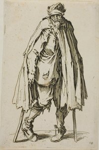 Żebrak oparty na patyku, płyta dziewiętnasta z The Beggars autorstwa Jacques Callot