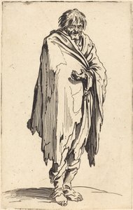 Żebrak z gołą głową i stopami autorstwa Jacques Callot