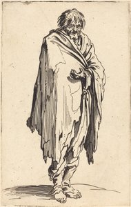 Żebrak z gołą głową i stopami, ok. 1622 r. autorstwa Jacques Callot