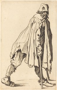 Żebrak z kulami i czapką autorstwa Jacques Callot