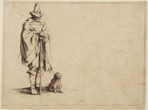Żebrak z psem autorstwa Jacques Callot