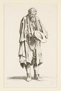 Żebrak z różańcem z The Beggars (Le mendiant au rosaire) autorstwa Jacques Callot