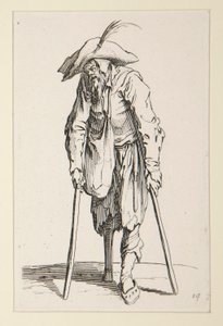 Żebrak z drewnianą nogą, z The Beggars (Le mendiant a la jambe de bois) autorstwa Jacques Callot