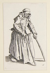 Żebraczka o kulach, z The Beggars (La mendiante aux bequilles) autorstwa Jacques Callot