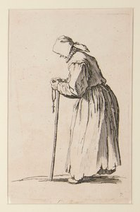 Żebraczka z różańcem, z The Beggars (La mendiante aux rosaire) autorstwa Jacques Callot