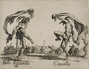 Bello Sguardo - Coviello, płyta 18 z Balli di Sfessania autorstwa Jacques Callot