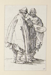 Ślepiec i jego towarzysz z The Beggars (L autorstwa Jacques Callot