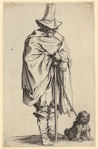 Niewidomy i jego pies, plansza 22 z serii „Żebracy” autorstwa Jacques Callot
