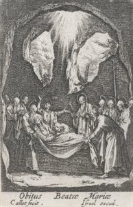 Pogrzeb Matki, nr. 12 z Życia Dziewicy autorstwa Jacques Callot