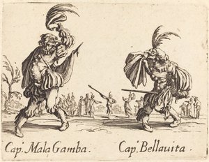 Kapitan Mala Gamba i Kapitan Bellavita autorstwa Jacques Callot
