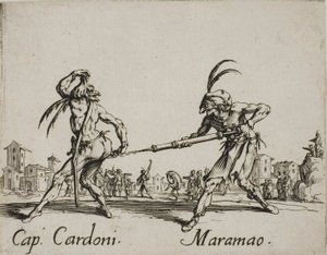 Kapitan Cardoni - Maramao, płyta 22 z Balli di Sfessania autorstwa Jacques Callot