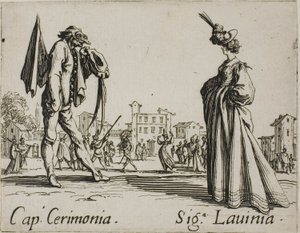 Ceremonia kapitańska - Lady Lavinia, płyta 3 z Balli di Sfessania autorstwa Jacques Callot