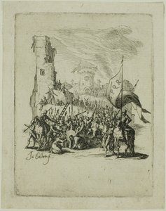 Chrystus niosący krzyż, z Małej Pasji autorstwa Jacques Callot