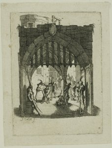 Chrystus ukoronowany cierniem, z Małej pasji autorstwa Jacques Callot