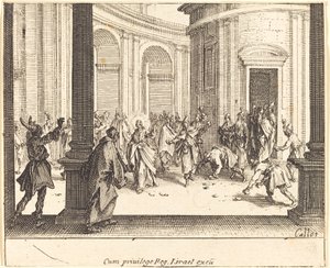 Chrystus i niewiasta przyłapana na cudzołóstwie autorstwa Jacques Callot
