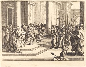 Chrystus i kobieta przyłapana na cudzołóstwie, 1635. autorstwa Jacques Callot