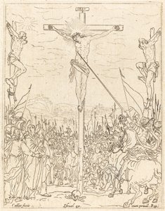 Chrystus na krzyżu. autorstwa Jacques Callot