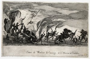 Walka pod Barriere, wejście Sieures de Couvonge i de Chalabre ... (rycina) autorstwa Jacques Callot