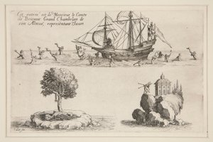 Walka? la Barrière, Ten wpis pochodzi od hrabiego de Brionne Wielkiego Szambelana Jego Wysokości, reprezentującego Jasona autorstwa Jacques Callot