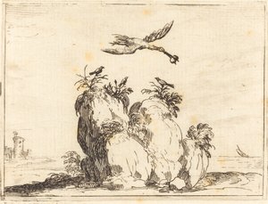 Latający żuraw autorstwa Jacques Callot