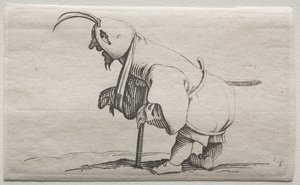 Kaleka z kapturem. autorstwa Jacques Callot