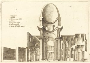 Przekrój kościoła autorstwa Jacques Callot