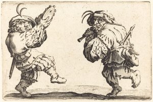 Tancerze z fletem i tamburynem, ok. 1930 r. 1622. autorstwa Jacques Callot