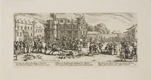 Zniszczenie klasztoru, płyta szósta z The Miseries of War autorstwa Jacques Callot