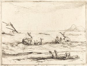 Delfiny i Krokodyl autorstwa Jacques Callot