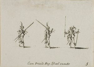 Drill with Tilted Pikes, płyta piąta z Ćwiczeń wojskowych autorstwa Jacques Callot