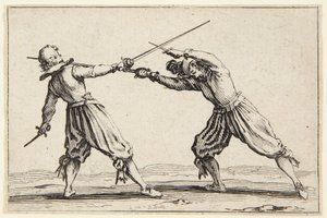 Pojedynek na miecze i sztylety autorstwa Jacques Callot