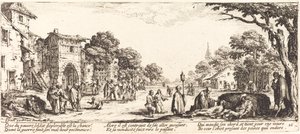 Umierający żołnierze przy drodze autorstwa Jacques Callot