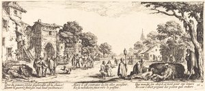 Umierający żołnierze przy drodze autorstwa Jacques Callot