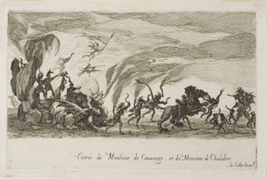 Wpis pana de Couvonage i pana de Chalabre, z „Walki pod barierą” autorstwa Jacques Callot