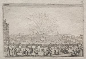 Fajerwerki na Arno autorstwa Jacques Callot