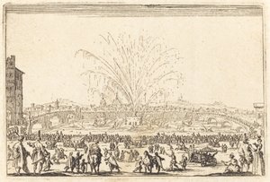 Fajerwerki na Arno, Florencja autorstwa Jacques Callot
