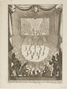 Pierwsze Intermezzo Veglii „Wyzwolenia Tyrannusa i Areny” autorstwa Jacques Callot