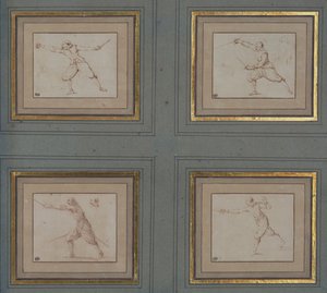 Cztery studia szermierza, 1766-69 autorstwa Jacques Callot