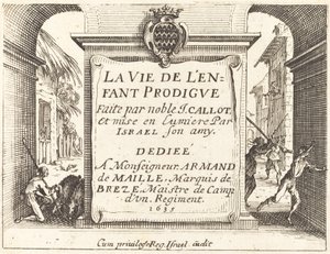 Frontyspis do syna marnotrawnego, 1635. autorstwa Jacques Callot