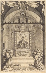 Frontyspis Cudów i Łask Matki Bożej „Bon-Secours-les-Nancy” autorstwa Jacques Callot