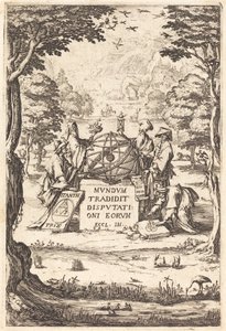 Frontyspis do Świętej Kosmologii (Tytuł z Astrologami) autorstwa Jacques Callot
