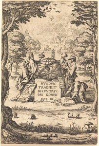 Frontyspis do Świętej Kosmologii (Tytuł z Astrologami) autorstwa Jacques Callot