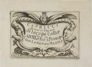 Frontispis z Kaprysów różnych postaci (Kaprysy) - Zestaw Nancy autorstwa Jacques Callot
